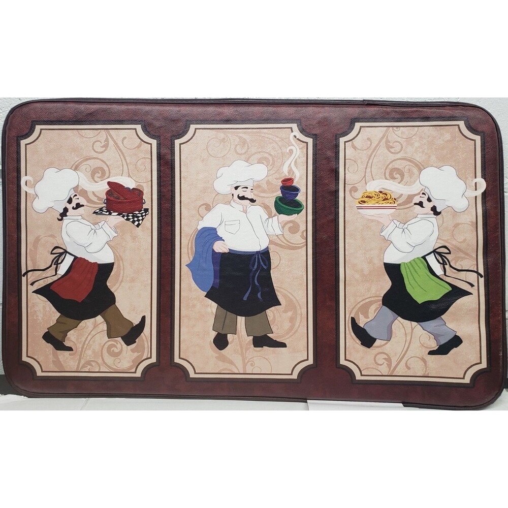 ANTI-FATIGUE FOAM NON SLIP PVC FLOOR MAT(18"x30") 3 FAT CHEFS IN FRAMES,Chefgear